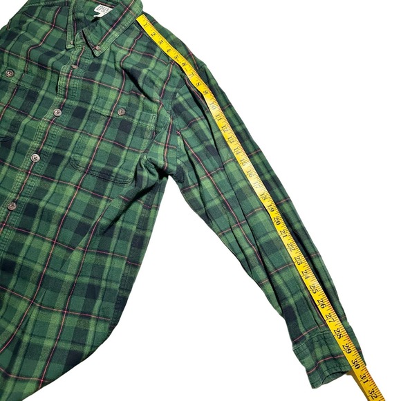 Duluth Trading Co. | Men | Green Plaid Flannel LS Button Front Shirt | Medium - Picture 5 of 10